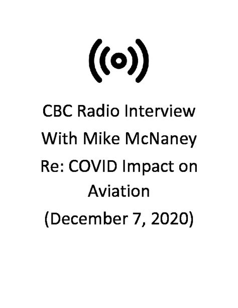 cbc radio interview national airlines council of canada