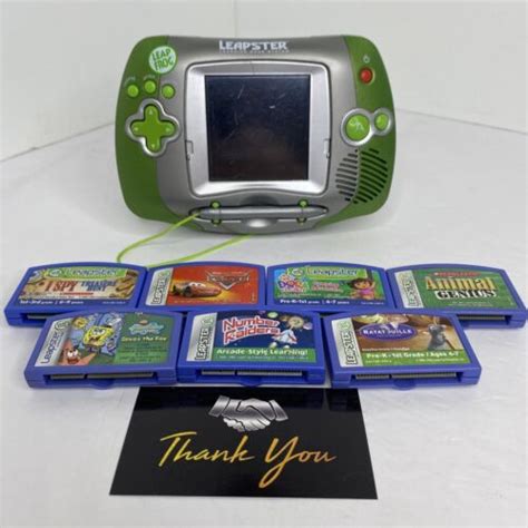 Leapfrog Green Leapster Handheld Learning Game System With 7 Games
