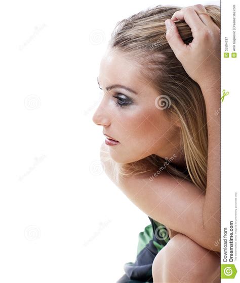 Thoughtful Woman With A Serious Expression Stock Image