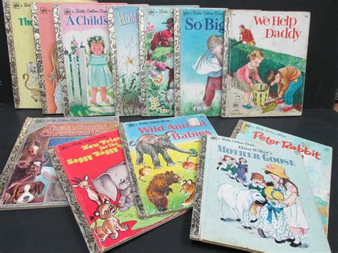 vintage little golden book set collection of 12 readers free etsy little golden books