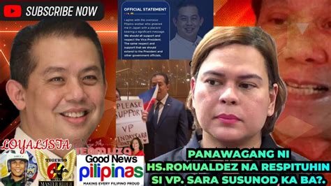 Hs Martin Romualdez Nanawagan Ng Pag Respeto Kay Vp Sara Duterte
