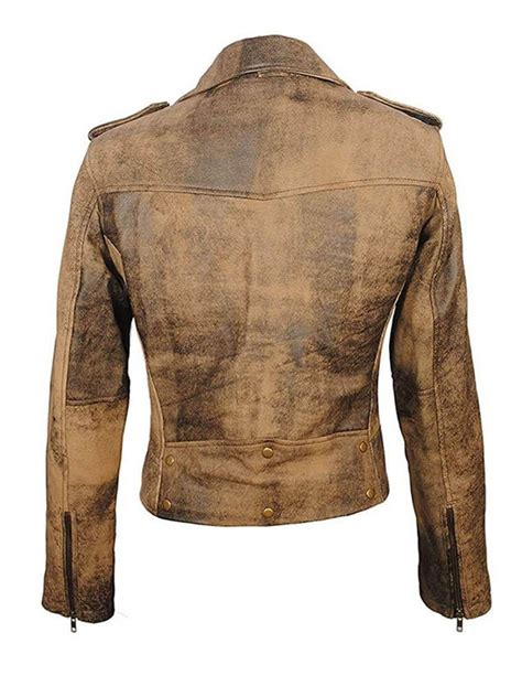 Buy Now Womens Brown Biker Distressed Leather Jacket