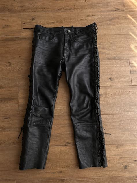 Vintage Vintage Hein Gericke Black Lace Up Real Leather Pants Grailed