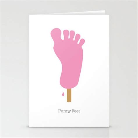 Ice Cream Popsicle Greetings Card Funny Feet By Leighisinkpixel