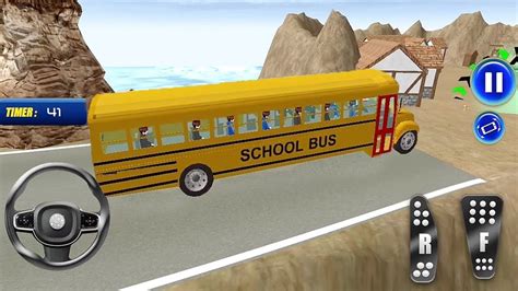 Mountain Uphill School Bus Driving 3d Game High School Bus Racing