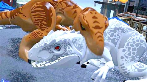 lego jurassic world indominus rex vs t rex ending [full battle] youtube