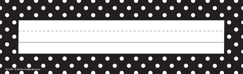 Black Polka Dots Flat Name Plates Tcr4001 Teacher Created Resources