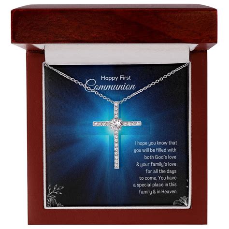 First Communion Cross Necklace T For Daughter Etsy