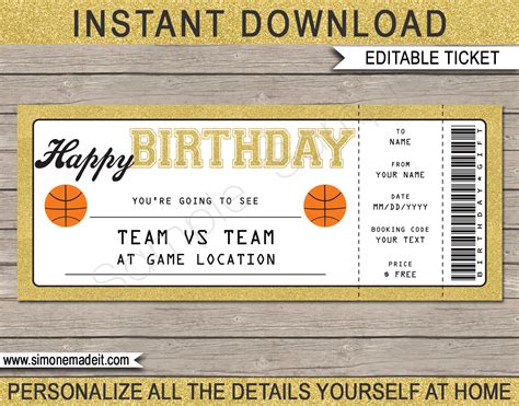 Free Printable Basketball Ticket Template Printable Free Templates