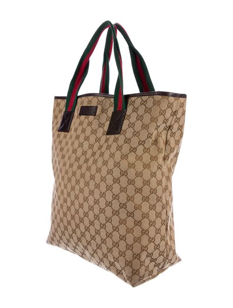 Gucci Gg Canvas Web Tote Bags Guc150803 The Realreal