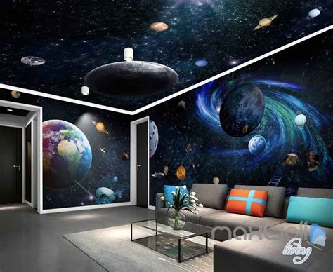 3d Galaxy Solar System Entire Room Wallpaper Wall Murals Art Prints