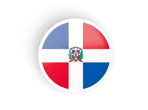 Round Concave Icon Illustration Of Flag Of Dominican Republic