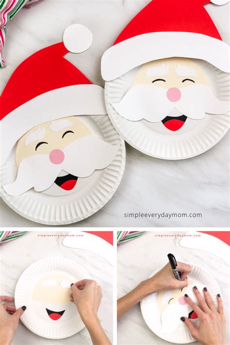 Paper Plate Santa Craft For Kids Free Template Santa Crafts