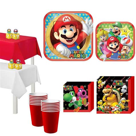 Super Mario Tableware Party Kit For 16 Guests Party City