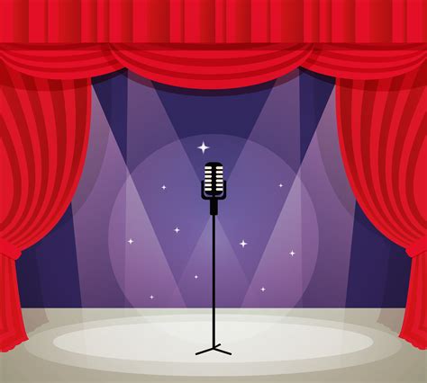 Stage With Microphone 452986 Vector Art At Vecteezy