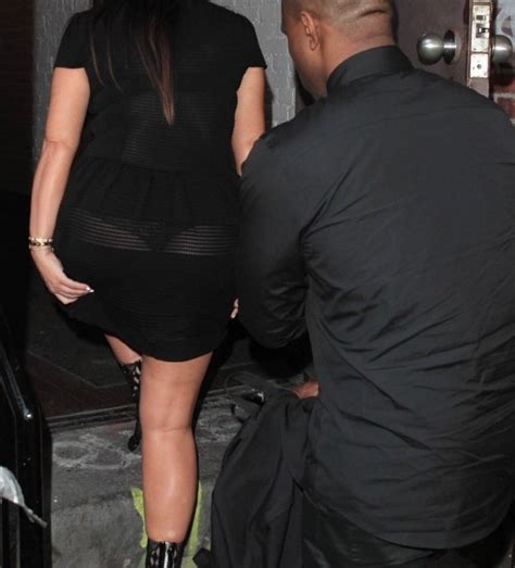 Wardrobe Malfunction Kim Kardashian Flashes Thong On Kanye West Date
