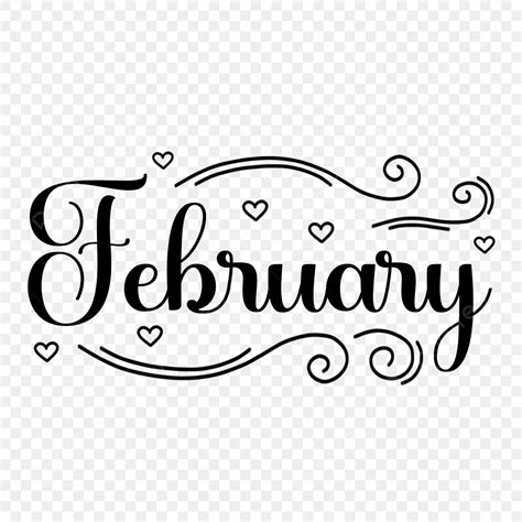 February Month Decoration For Calendar February Month Calendar Png