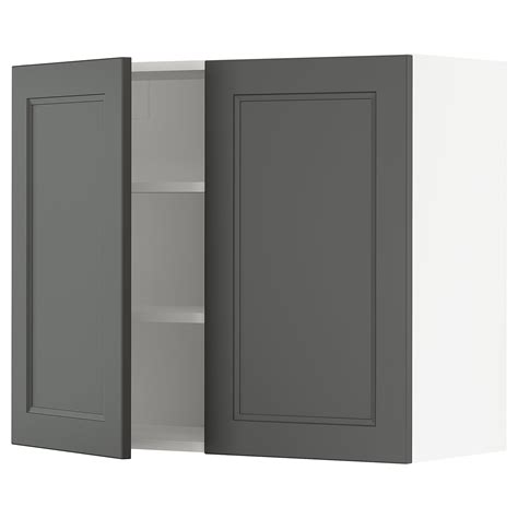 Sektion Wall Cabinet With 2 Doors White Axstad Dark Gray 36x15x30