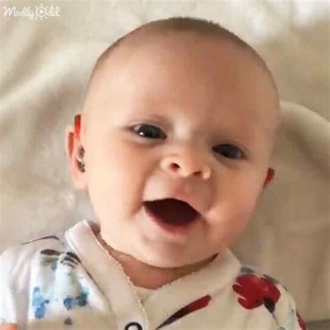 Deaf Baby Squeals With Joy Hearing Her Moms Voice For The 1st Time