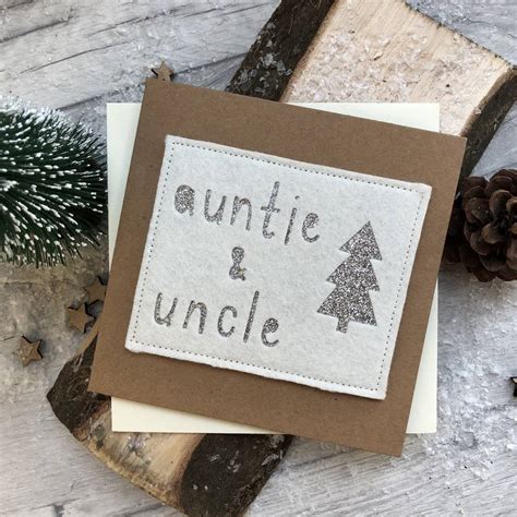 Auntie Uncle Felt Christmas Card By Alphabet Bespoke Creations