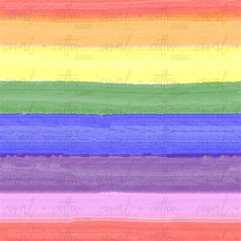 Watercolor Rainbow Stripe Seamless Pattern Digital File Etsy