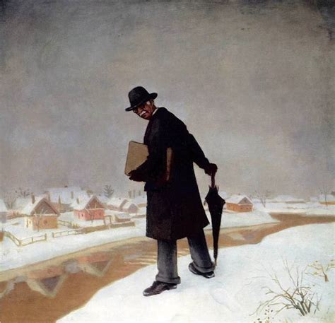 Fenyes Adolf 1867 1945 1940c Oil Painter In Winter Landscape