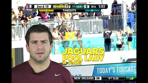 The jaguars compete in the national football. Jaguars Pool Lady in Jeans - YouTube