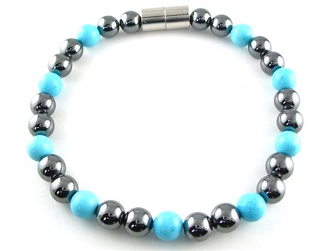 Hematite Magnetic Therapy Necklace Turquoise Unity