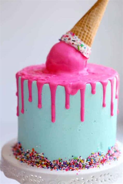 Cake With Upside Down Ice Cream Cone Aria Art