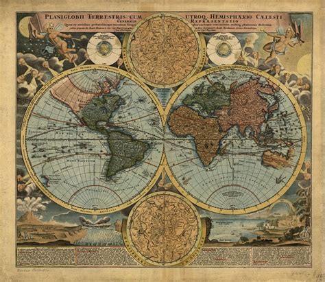 Heavily Decorated 18th Century Maps Of The World Avaxhome