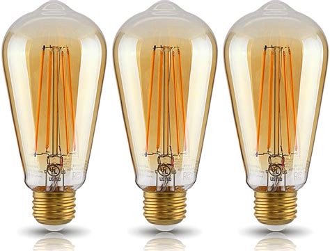 LED ST19 Vintage Filament Light Bulb, ST64 S21 Antique Edison Bulb, 4W ...