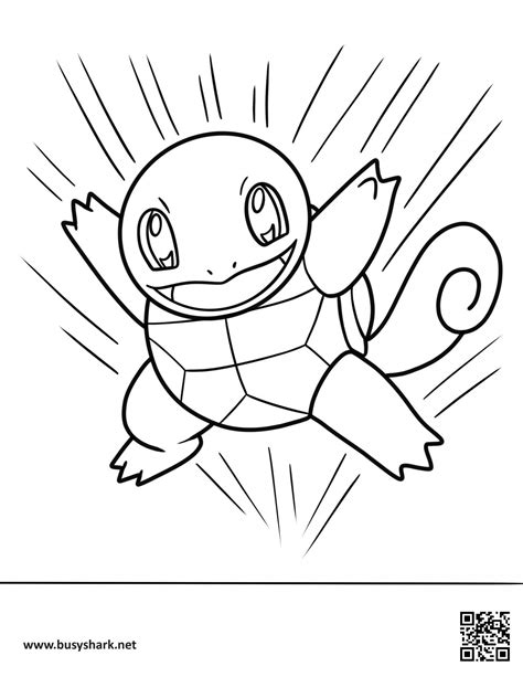 Squirtle Coloring Page Busy Shark