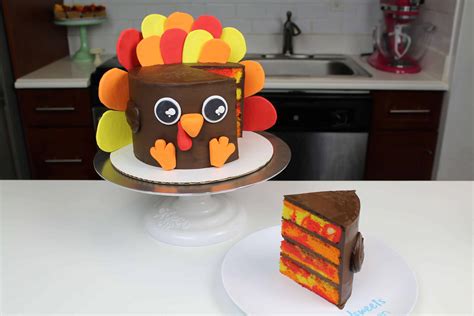 This is my thanksgiving turkey cake. Turkey Cake: Pumpkin Cake Layers frosted with Chocolate Ganache