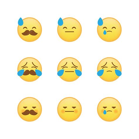 Premium Vector Happy And Shy Emoji Emoticon Set