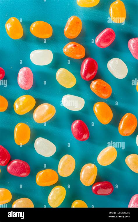 Multi Colored Jelly Bean Candy In A Bowl Stock Photo Alamy