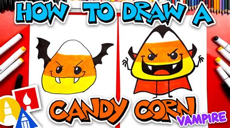 How To Draw A Candy Corn Bat And Vampire For Halloween