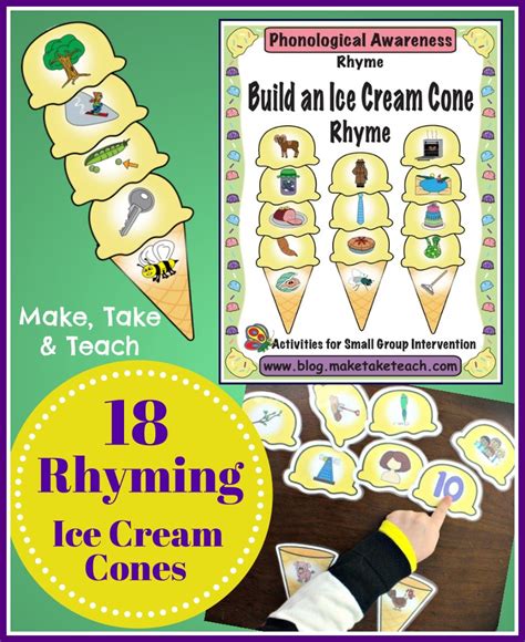 Rhyming Ice Cream Cones Make Take And Teach
