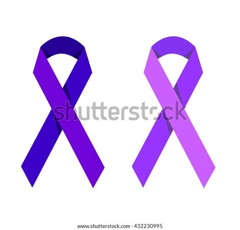 Purple Ribbon Symbolizing Victims Homophobia Gynecologic Stock Vector
