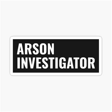 Arson Investigator Black Box Logo Sticker For Sale By Bluecollarsquad