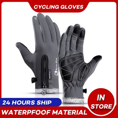 Kyncilor Touch Screen Bike Gloves Winter Warm Windproof Thicken Full