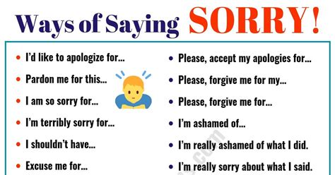 35 Useful Ways To Say I M Sorry In English English Phrases Learn