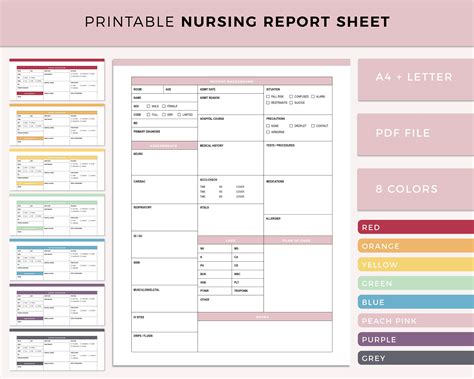 Icu Nurse Brain Sheet Downloadable Report Sheet For Icu Icu Nurse