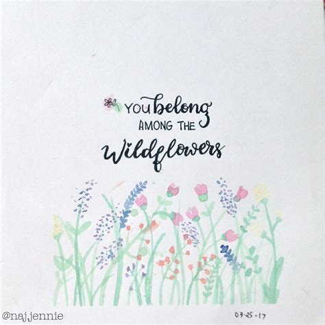 A Card With The Words You Belong Among The Wildflowers