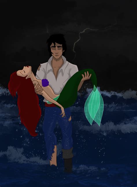 What If Eric Had Saved Ariel From The Explosion By Marionlalala In 2023 Mermaid Disney Disney