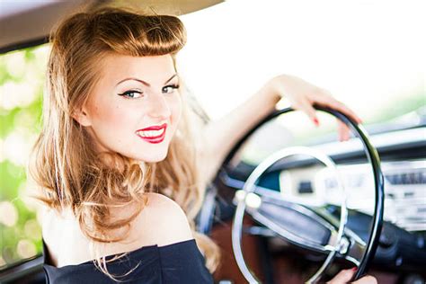 20 Beautiful Pin Up Girl Inside Vintage Car Stock Photos Pictures