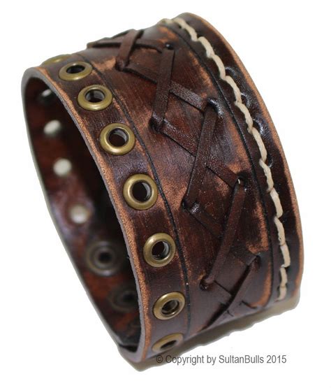 Genuine Leather Bracelet Leather Cuff Mens Jewelry First Class Leather