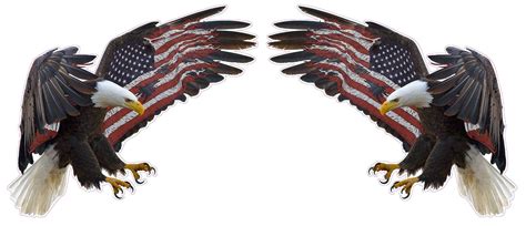 American Eagle American Flag Pair Decal Nostalgia Decals Die Cut Vinyl Stickers Nostalgia