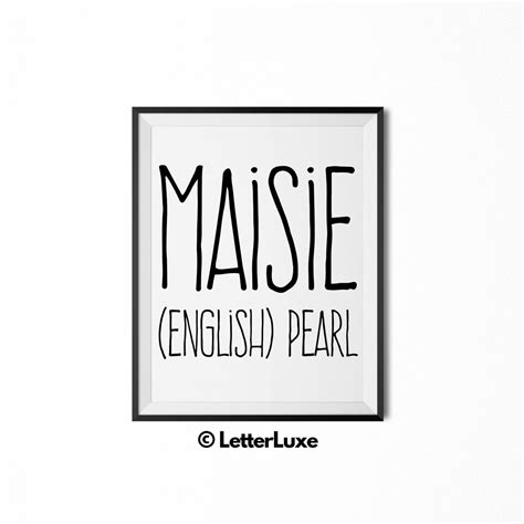 Maisie Name Meaning Art Maisie Printable Baby Girl Shower Etsy Uk
