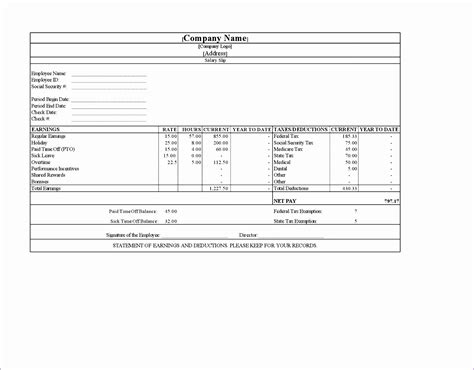 10 Payslip Template In Excel Excel Templates