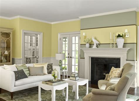 Stunning Two Tone Living Room Painting Ideas And Bright White Furniture